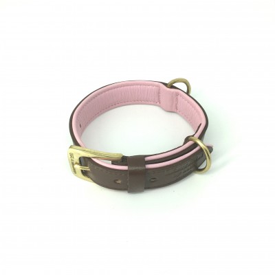 Citywalk dog collar cognac/pink, danish design