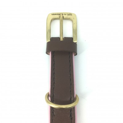 Citywalk dog collar cognac/pink, danish design