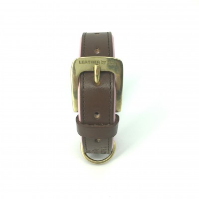 Citywalk dog collar cognac/pink, danish design