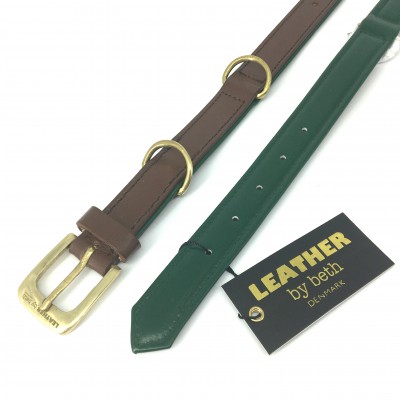 Citywalk Hundehalsband Cognac/Dunkelgrün, dänisches Design