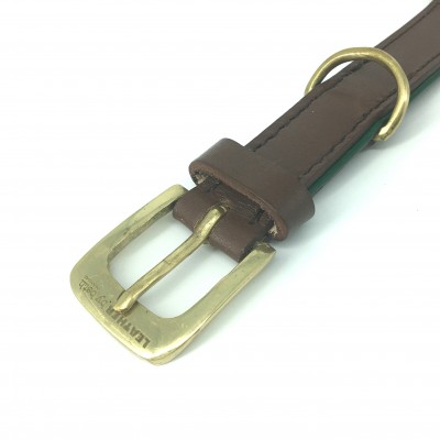 Citywalk Hundehalsband Cognac/Dunkelgrün, dänisches Design