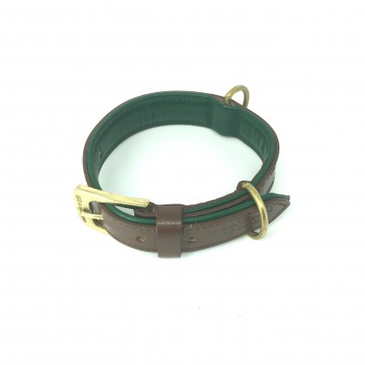 Citywalk Hundehalsband Cognac/Dunkelgrün, dänisches Design