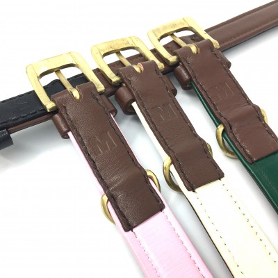 Citywalk Hundehalsband Cognac/Dunkelgrün, dänisches Design