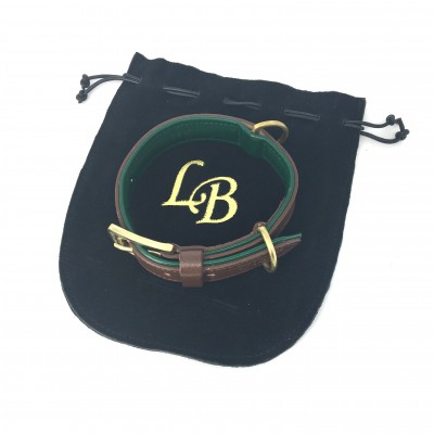 Citywalk Hundehalsband Cognac/Dunkelgrün, dänisches Design