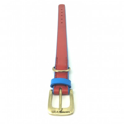'SMILE AT ME' dog collar red/lightblue, danish design