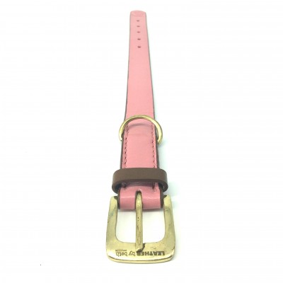 'SMILE AT ME' dog collar pink/brown, danish design