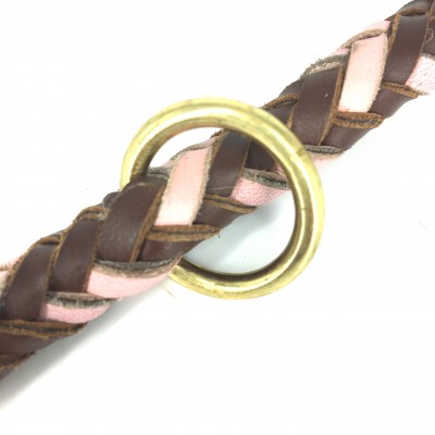 Maxiflet Hundehalsband Cognac/Rosa, dänisches Design