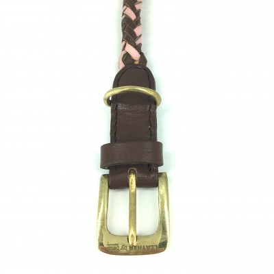Maxiflet Hundehalsband Cognac/Rosa, dänisches Design