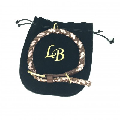 Maxiflet Hundehalsband Cognac/Rosa, dänisches Design