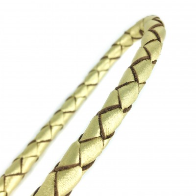 MINIFLET hundeline, guld læder, dansk design