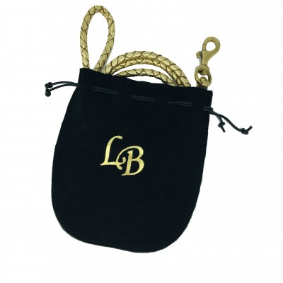 MINIFLET hundeline, guld læder, dansk design