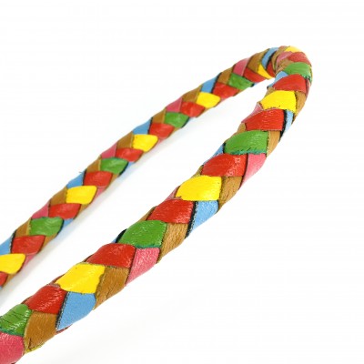 MAXIFLET hundeline, regnbue læder, dansk design