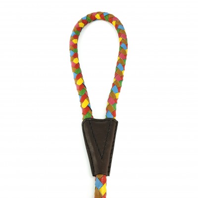 MAXIFLET hundeline, regnbue læder, dansk design