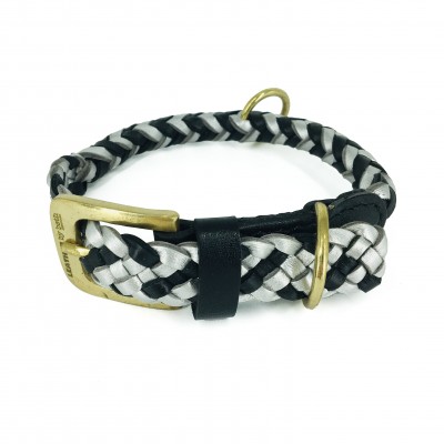 Maxiflet dog collar black/silver, danish design