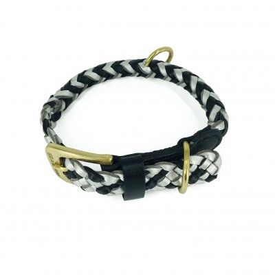 Maxiflet dog collar black/silver, danish design