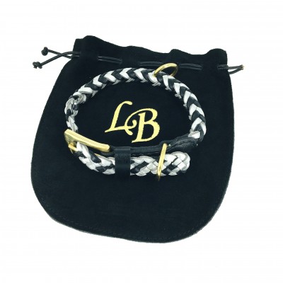 Maxiflet dog collar black/silver, danish design