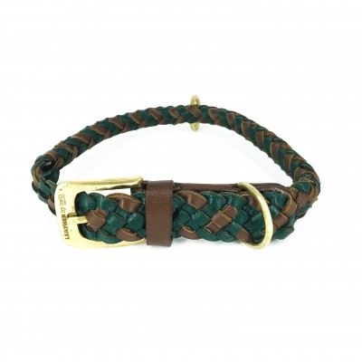 MAXIFLET hundehalsbånd, cognac/mosgrøn