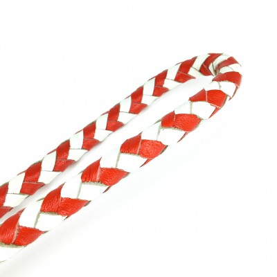 MAXIFLET hundeline, rød/hvid læder, dansk design