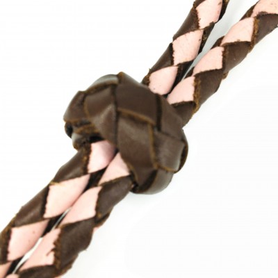 Nøglesnor, cognac/lyserød læder, dansk design