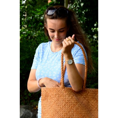 India leather shopper, cognac leather, danish design