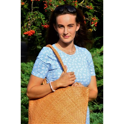 India leather shopper, cognac leather, danish design