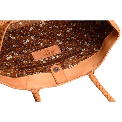 India leather shopper, cognac leather, danish design