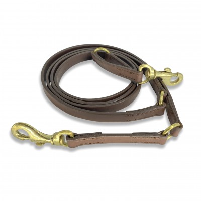 Dressur-Leine flach, Cognac, dänisches