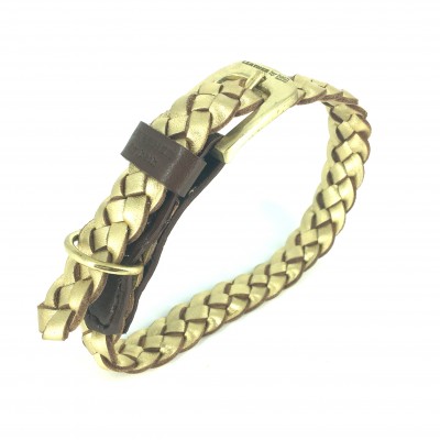 MINIFLET armbånd, guld læder, dansk design
