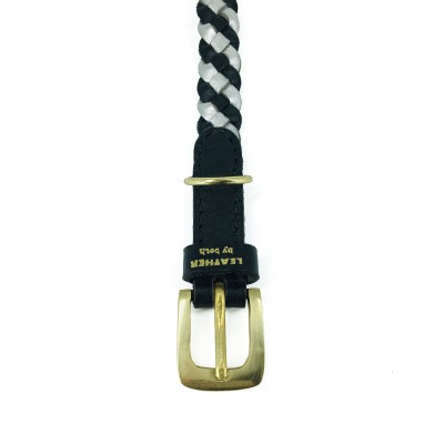 MINIFLET armbånd, sort/sølv læder, dansk design