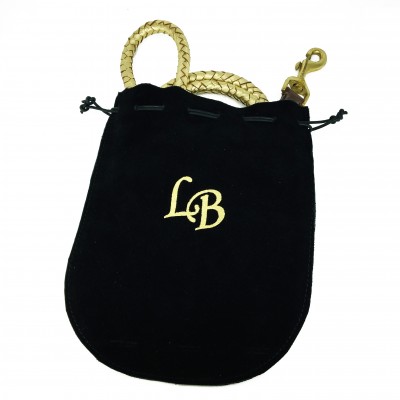 MAXIFLET hundeline, guld læder, dansk design