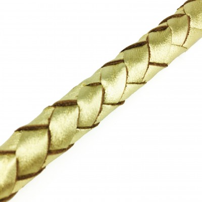 MAXIFLET hundeline, guld læder, dansk design