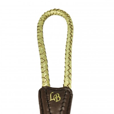 MAXIFLET hundeline, guld læder, dansk design