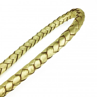 MAXIFLET hundeline, guld læder, dansk design