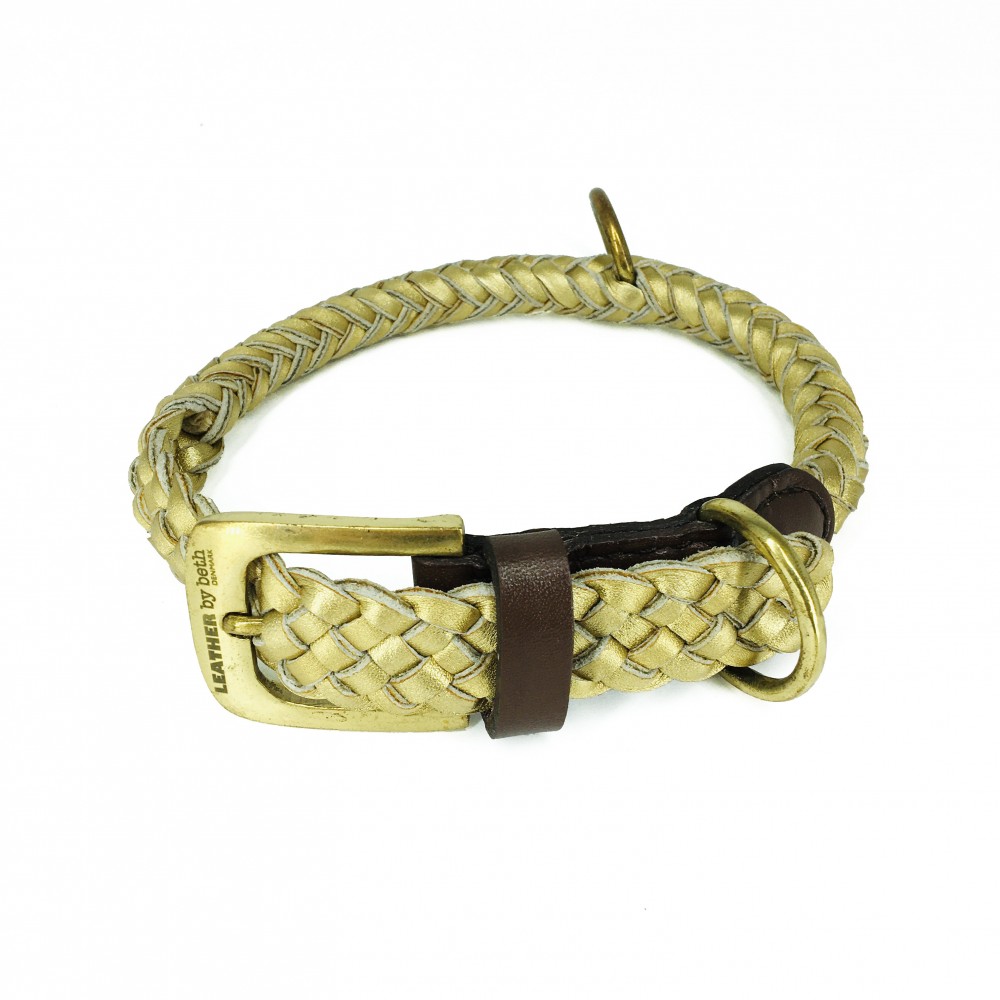 Maxiflet dog collar gold, danish design