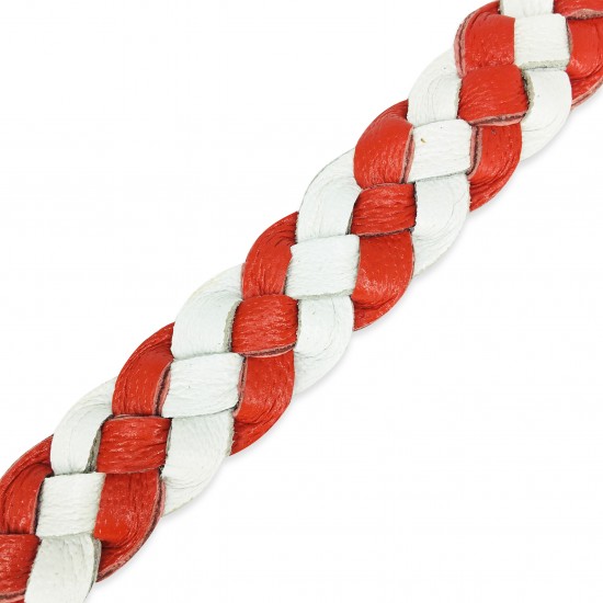 Miniflet Halsband Rot/Weiß