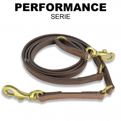 Dressur-Leine flach, Cognac, dänisches