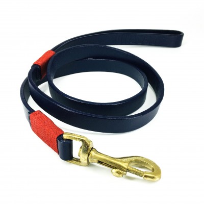 'SMILE AT ME' dog collar darkblue/red, danish design
