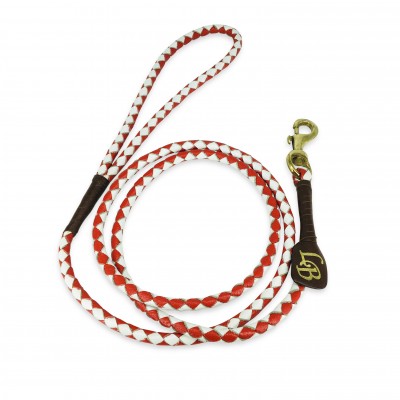 Miniflet dog collar red/white, danish design