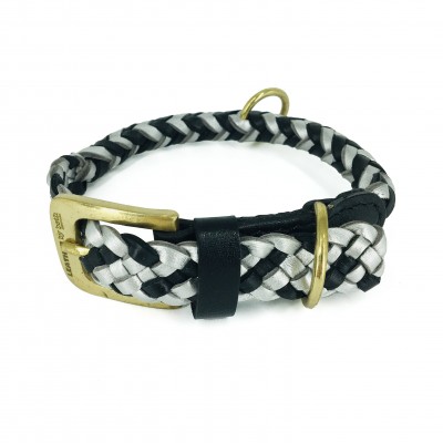 Maxiflet dog collar black/silver, danish design