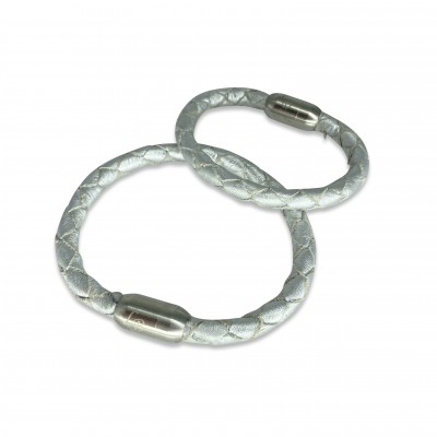CASUAL armbånd, sølv læder, dansk design