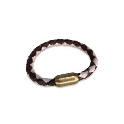 CASUAL armbånd, cognac/lyserød læder, dansk design