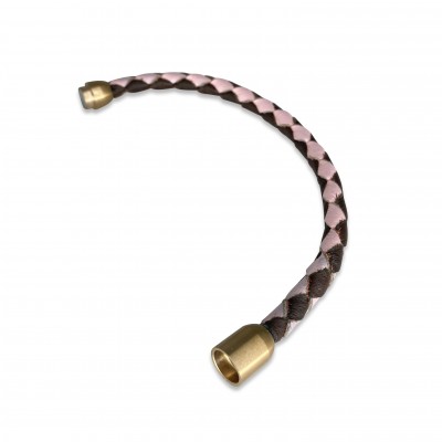 CASUAL armbånd, cognac/lyserød læder, dansk design