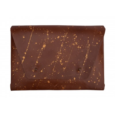 Kuvert Cover aus Kerne-Leder, Gold Design