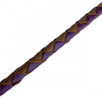 MINIFLET hundeline, cognac/lilla læder, dansk design