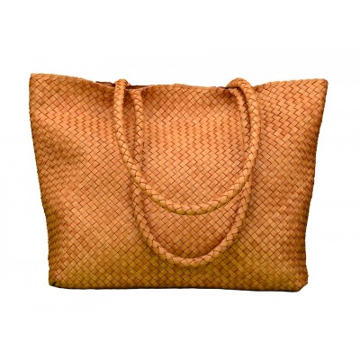 INDIA crossover/crossbody taske, cognac læder