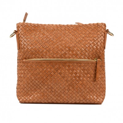 INDIA crossover/crossbody taske, cognac læder