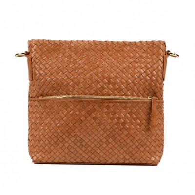 INDIA crossover/crossbody taske, cognac læder