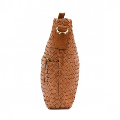 India Crossover/Crossbody, Cognac Leder