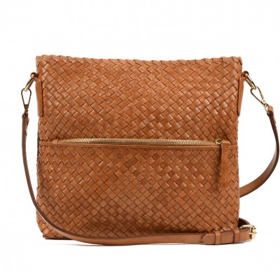 INDIA crossover/crossbody taske, cognac læder