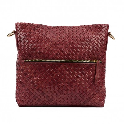 INDIA crossover/crossbody taske, kastanje læder